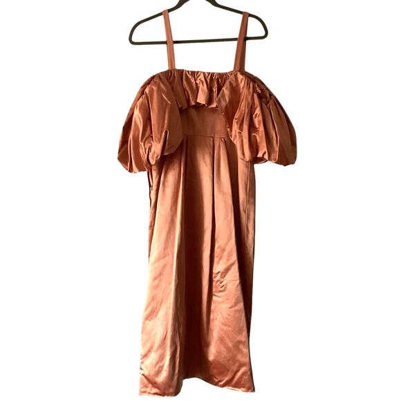Ulla Johnson Lelita Dress in Copper NWT Size 2‎ off shoulder - Picture 8 of 12